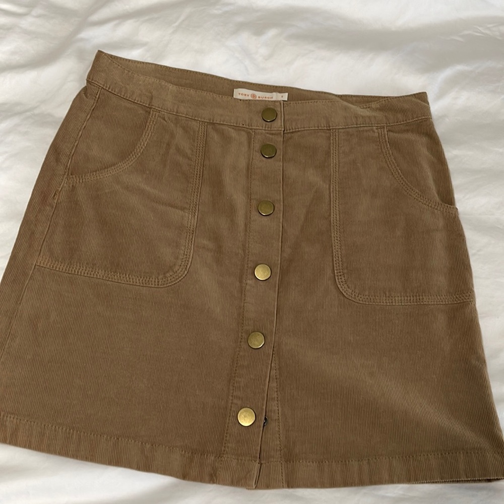 Tory Burch Corduroy brown mini skirt size 8